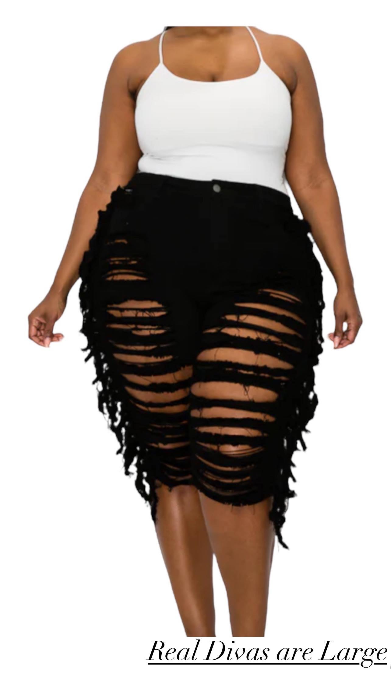 Plus size black shorts | Real Divas are LARGE!