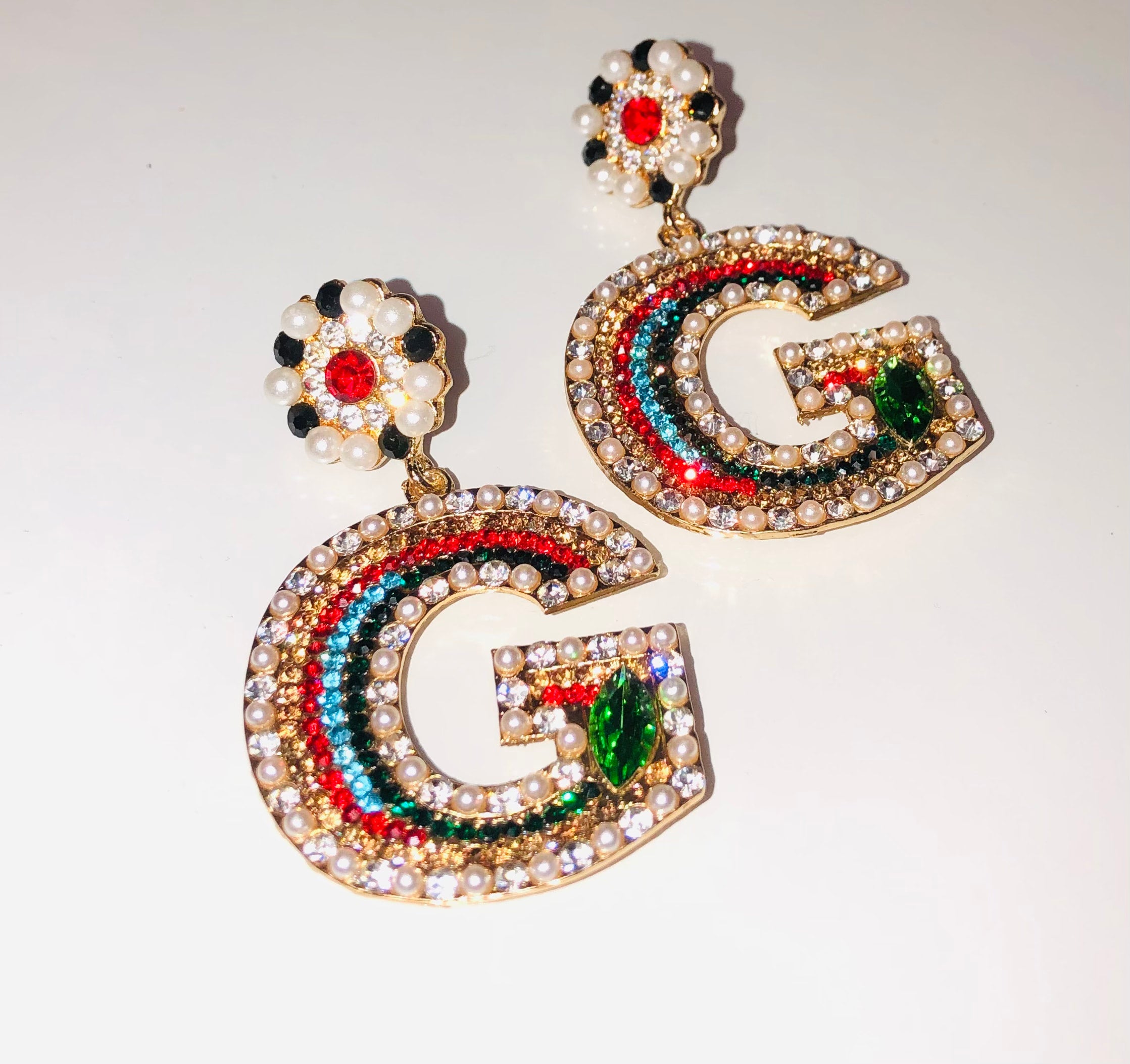 Oversized initial store earrings