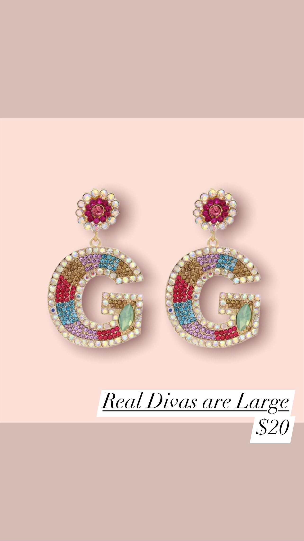 Large letter sales earrings