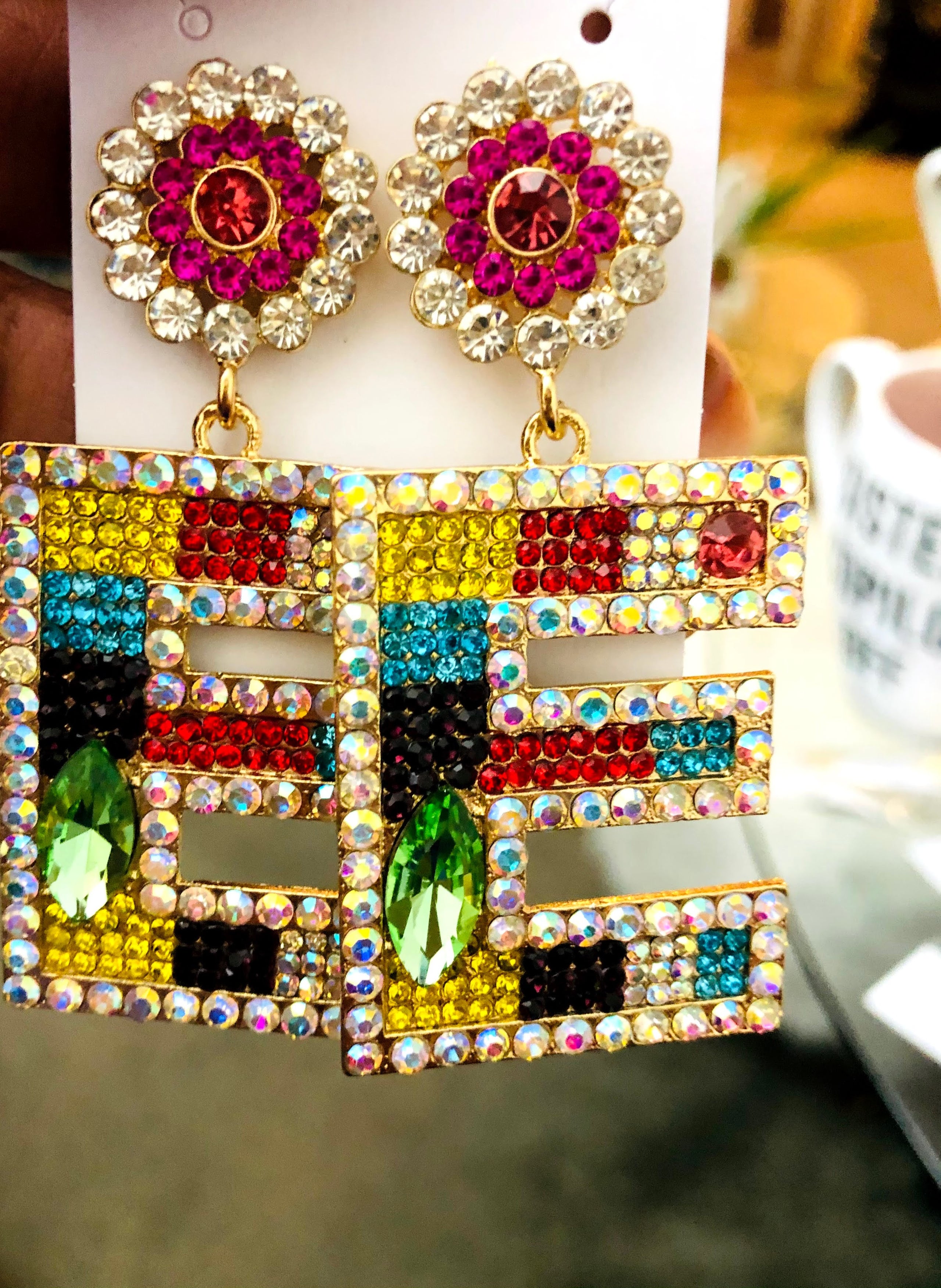 Initial E earrings