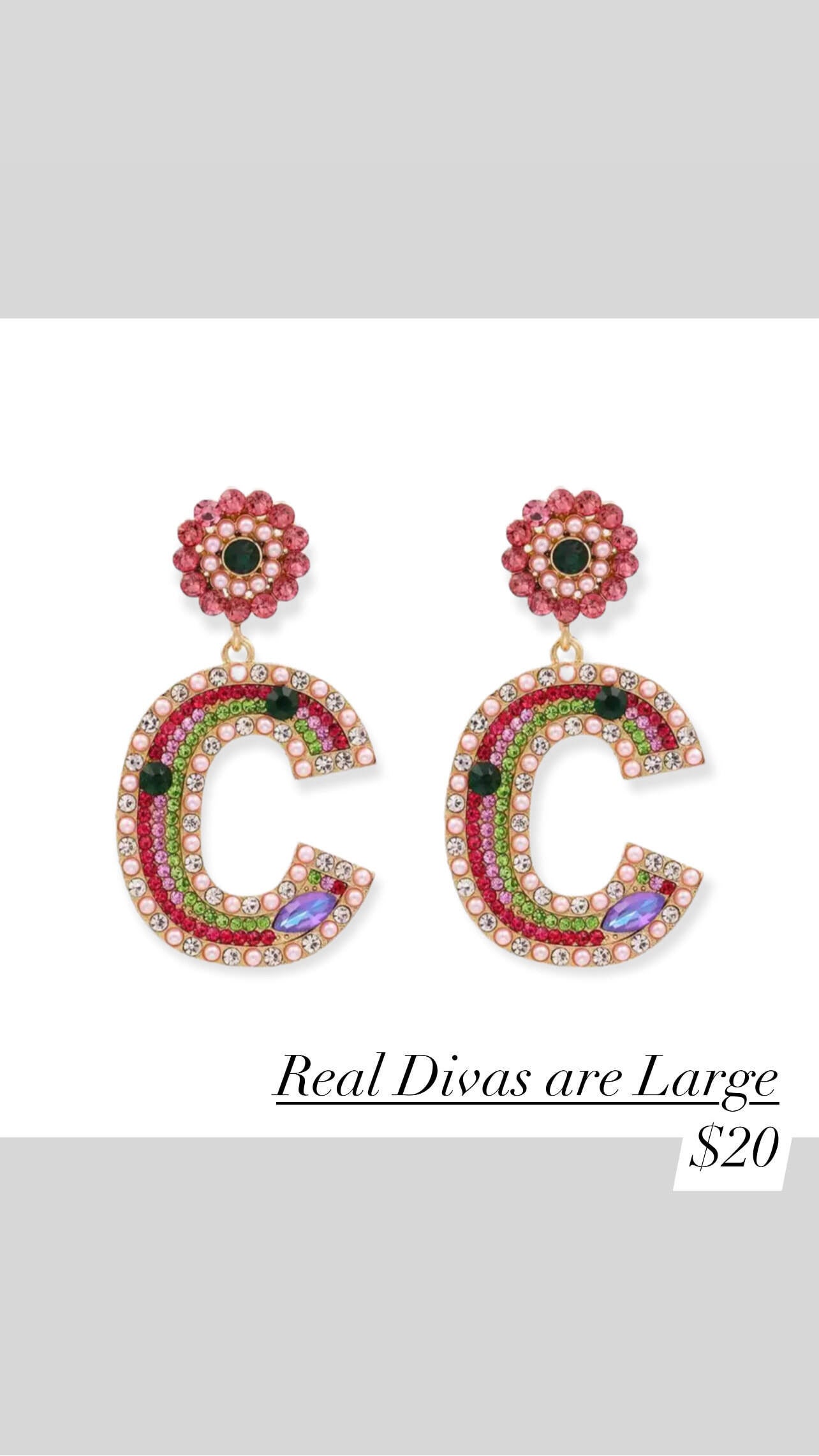 Large initial earrings hot sale