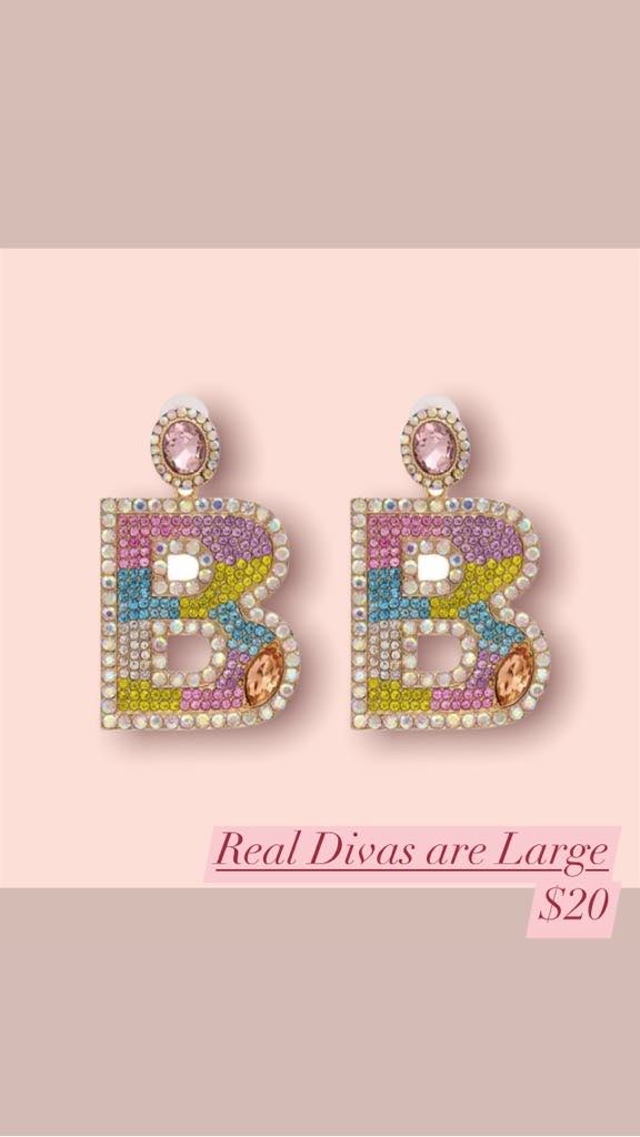Big discount letter earrings