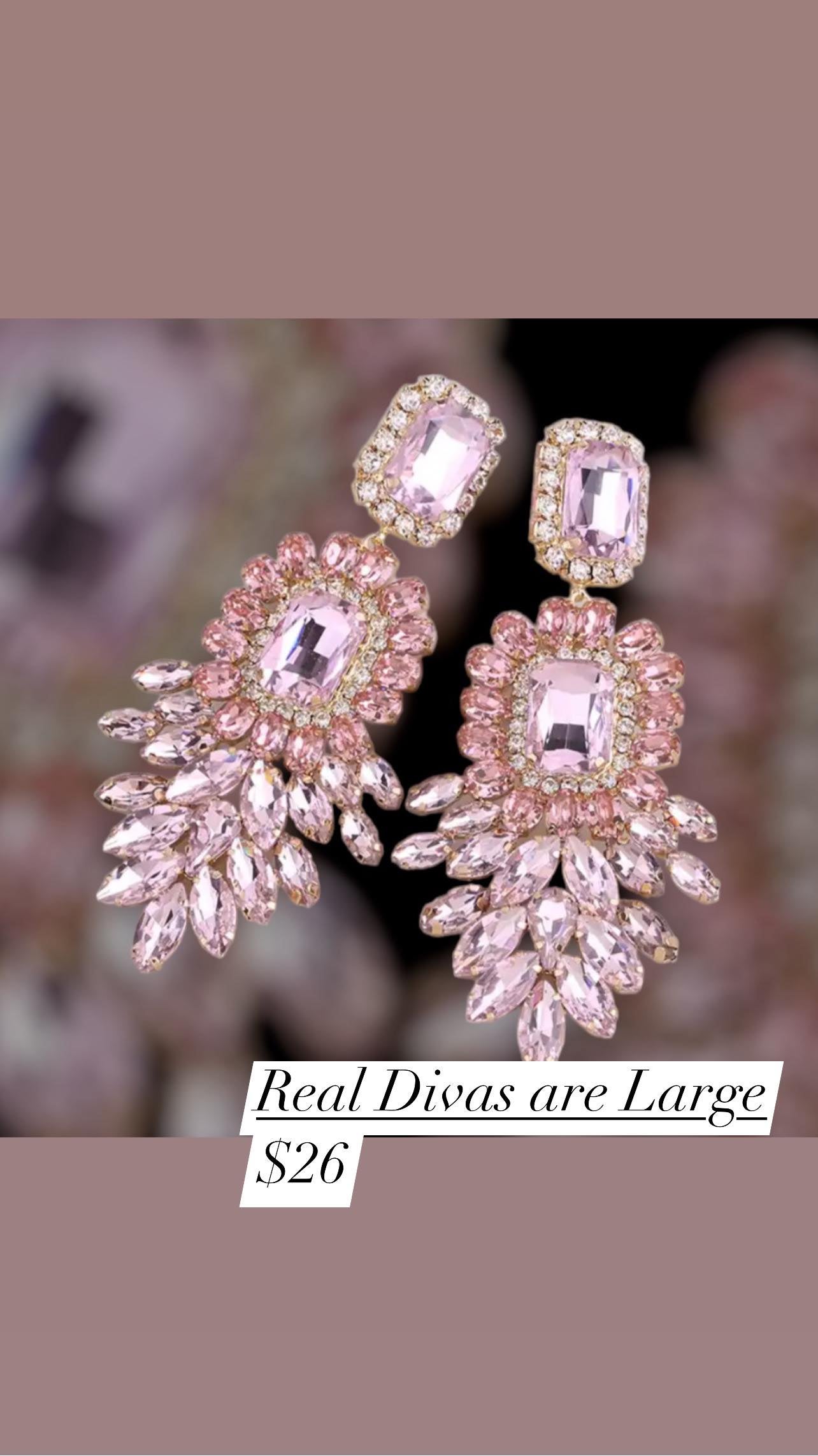 Large pink earrings on sale